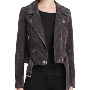 BLANKNYC Charcoal Morning Suede Moto Jacket
